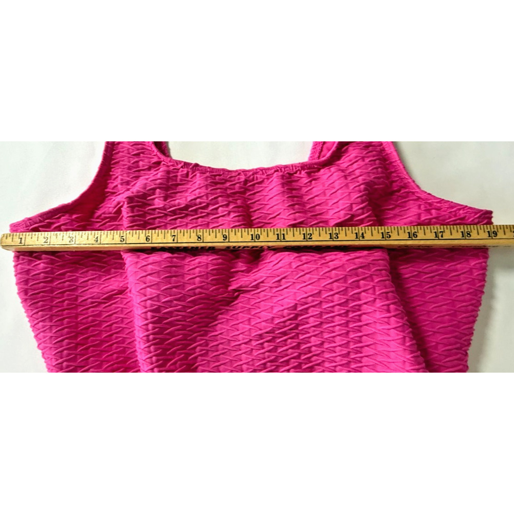 Lands' End Pink One Piece Swimsuit Women’s 22W Tugless Textured Chlorine Resist - Picture 4 of 5